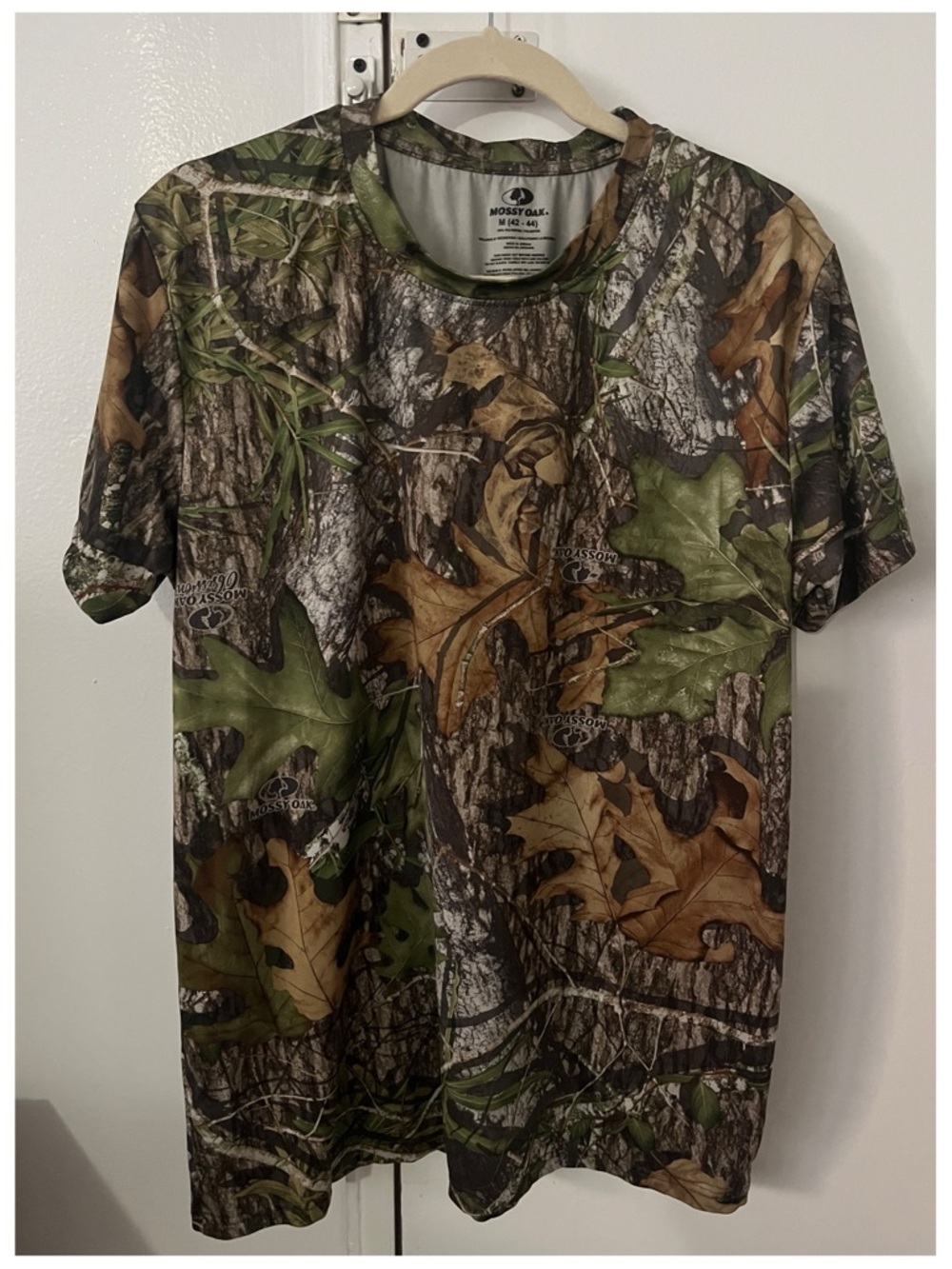Mossy Oak Men’s Camo Short-Sleeve Shirt - Green/Brown Size M